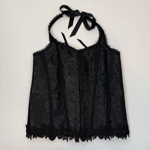 Shirley of Hollywood Black Halter Corset Size 38